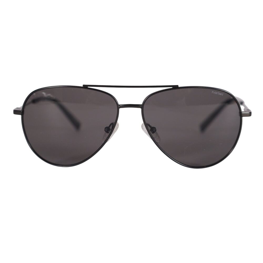 Chesterfield Men's Pilot Aviator Polarized Sunglasses - Matte Black/Black - NWT